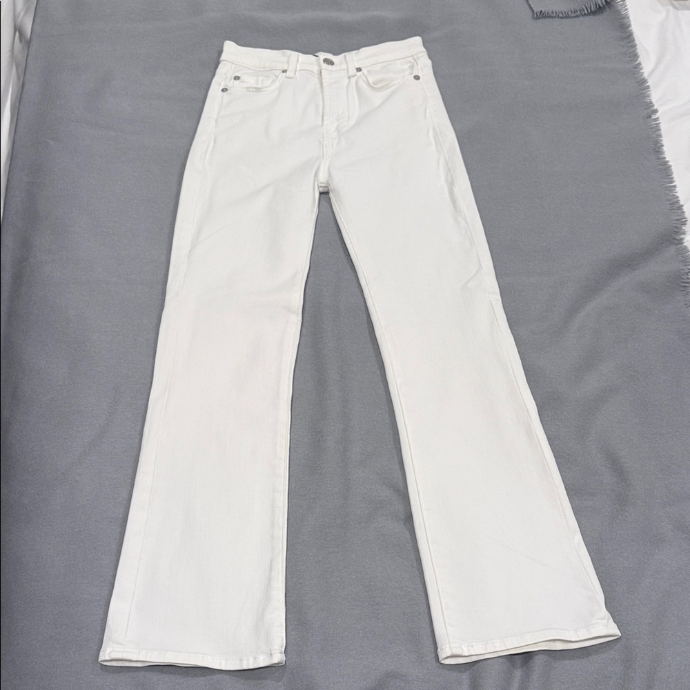 7 For All Mankind Flare White Jeans